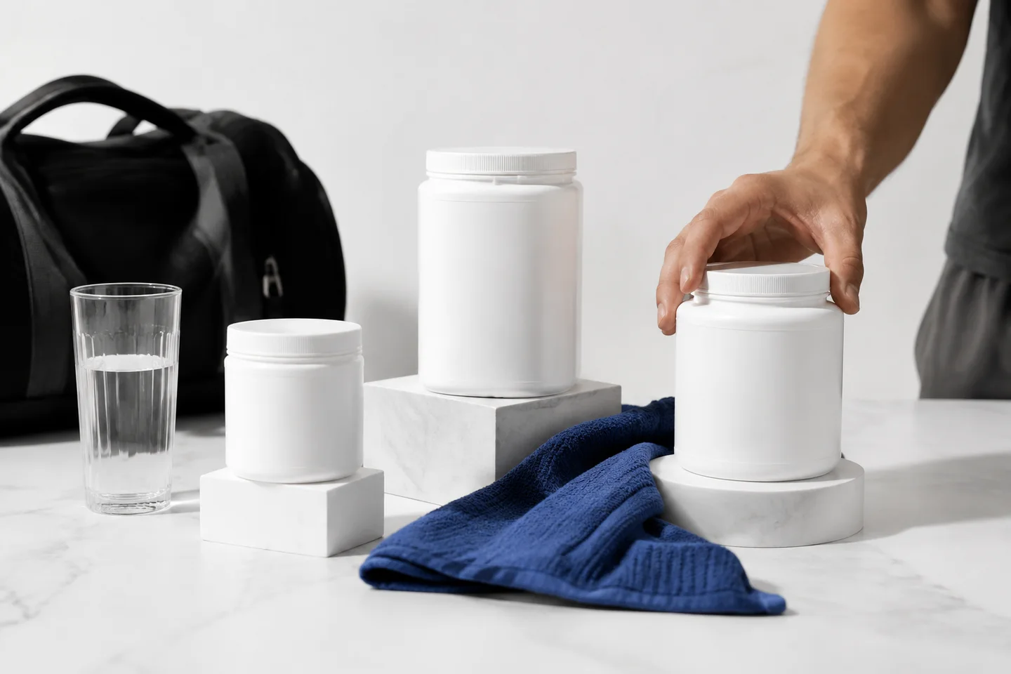 Product props arranged to explore several truthful advertising angles.