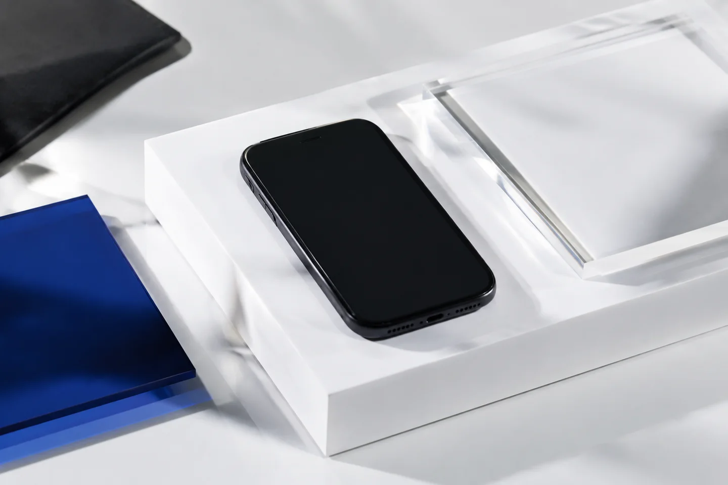 A phone prepared for a polished product-marketing shoot.